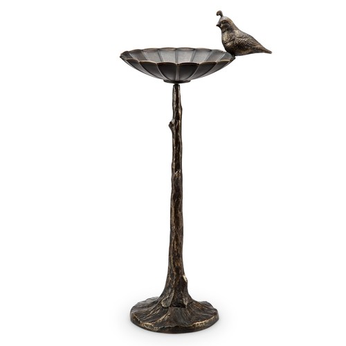 Quail birdbath birdfeeder - quail,