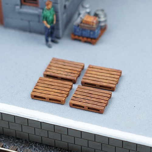 Model railway wooden pallets - model,