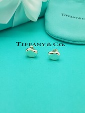 Tiffany & Co. Rare Elsa Peretti Sterling Silver LARGE Bean Studs Earrings