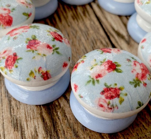Blue shabby chic ditsy rose - chic,