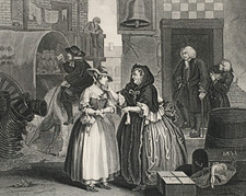 The Harlot's Progress - Ensnared by a Procuress by William Hogarth -Print c1840