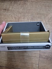 Next Gold Moderna Toilet Roll Holder BNWT H: 3,6 xW14x D9,5 cm