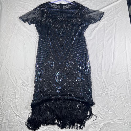 Women black beaded sequin - m,