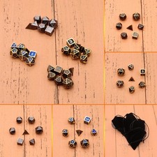 7pcs zinc alloy metal dice polyhedral dice d20 d12 d10 d8 d6 d4 for dungeons and