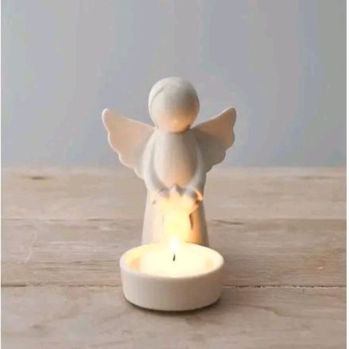 Angel statue with tealight - statue,