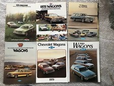 6 X 1970s CHEVROLET WAGONS CAR BROCHURES