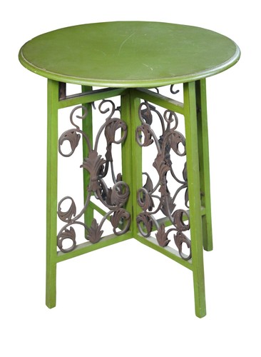 Vintage round green - vintage, painted