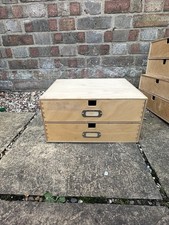 Classic Birch Plywood Mini Wooden Chest of 2 drawers