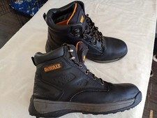 Dewalt Bolster mens work boots size 8 steel toe VGC black leather