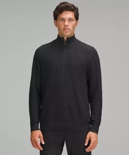 Lululemon Men's Textured Knit Half Zip Sweater - Grey - Size M - RRP £138