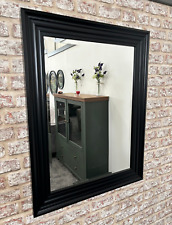 Large Modern Matte Black Stepped frame Wall Mirror *various sizes*