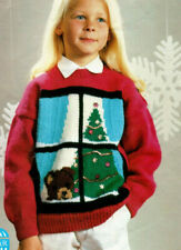 Knitting pattern copy 0735.  Childs Christmas sweater.  26-36 inch chest.  DK
