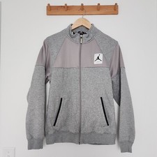 Air Jordan IV Retro 4 Flight Full Zip Gray Sweatshirt Mens Size Small