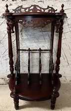Victorian Style Mahogany Canterbury Side Table With Drawer