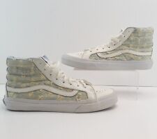 Vans Aztec Blue Cream Frayed Boho Hightop Sneakers Trainers UK 5.5 Rare Hippie 