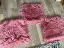 Mongolian Style Pink Square Cushion Covers
