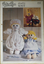 VINTAGE PETER PAN 737 CLOWN HUMPTY DUMPTY TOY ALICE BABY DOLL KNITTING PATTERN