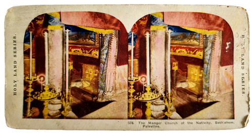 Antique stereoview church - stereoview,