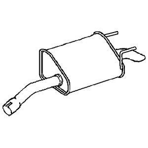 Tail pipe with back box - pipe, (rh)