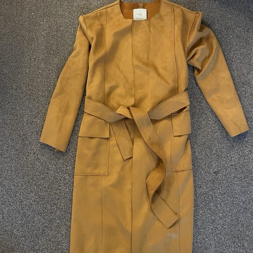 Mango mustard unlined midi - mustard,