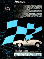 1955 Arnolt Bristol 2 LITRE Sebring Grand Prix Original Print Ad 8.5 x 11"