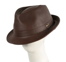 Brown Kangaroo Leather Fedora