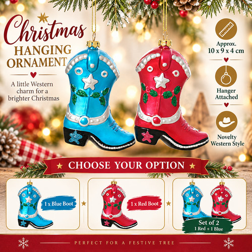 Cowboy boot christmas - cowboy, tree