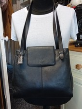 Tula By Radley Large Leather Shoulder Bag Handbag Tote Black