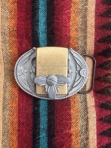 Pewter zippo lighter - pewter, belt