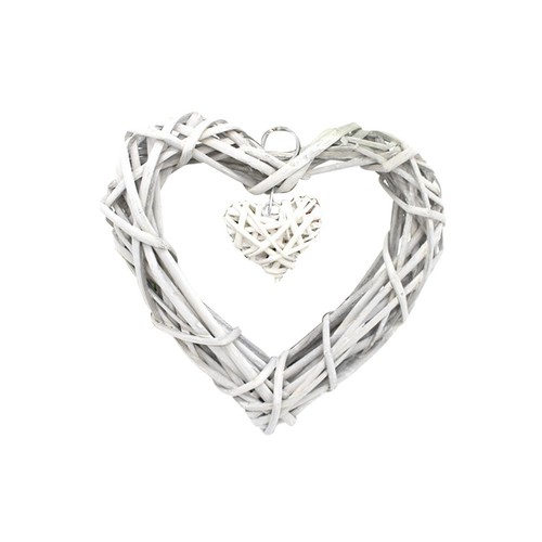 Elegant rattan heart hanging - elegant,