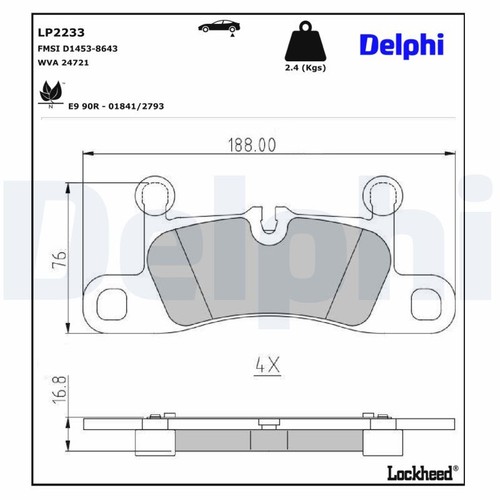 Lp2233 brake pad set - lp2233,