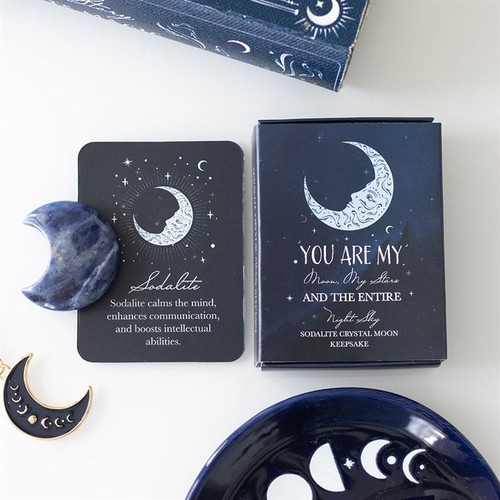 Sodalite crystal moon keepsake - sodalite,