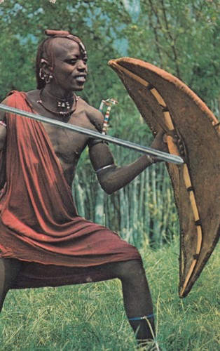 Postcard masai warrior - masai,