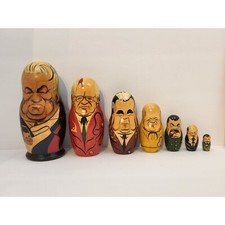 Vintage 7 piece Russian Nesting Dolls - Boris Yeltsin