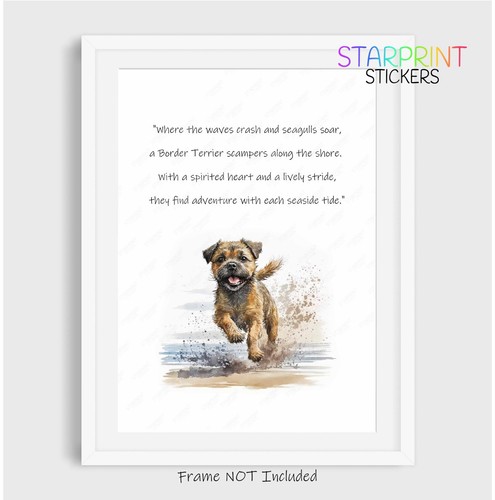 Border terrier dog beach - dog, poem