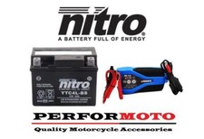 Nitro NT4L AGM Gel Battery + Charger to fit APRILIA RS 50 (93-11)