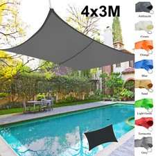 4m x 3m Sun Shade Sail Garden