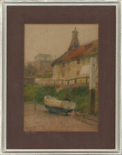 Jas. Moore - 1910 Watercolour, Boat On Dry Dock