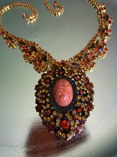 Huge juliana necklace amber - necklace,