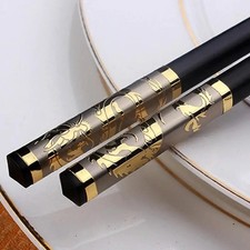 Chinese Gold Dragon Style Chopsticks Luxury Alloy Sushi Chopsticks Home Chop Sus