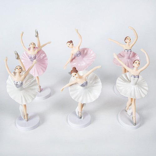 White ballet girl cake topper - white,