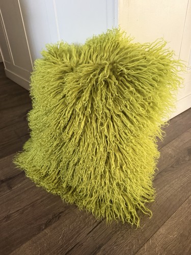 Fur throw pillow mongolian - fur,