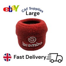 Brembo Large Front Brake Reservoir Sock Cover x 1, Red With White Logo