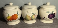 Price & Kensington Country Fruits Coffee & Tea & Sugar Jars 18cm Tall Set of 3