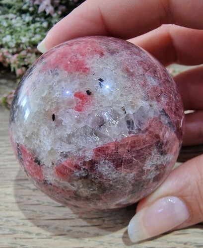 Icy rhodonite crystal - icy,