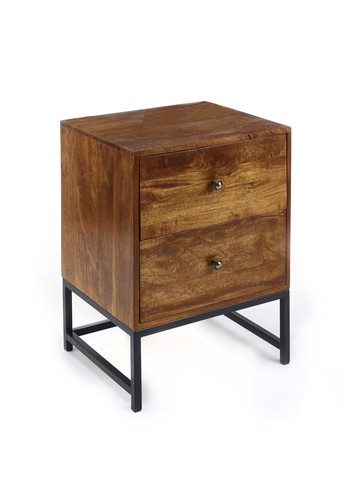Dark wooden two drawer side - wooden,