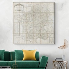 1790 Road Map of France Post