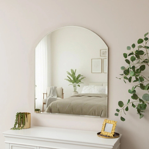 Large frameless arched mirror - frameless,