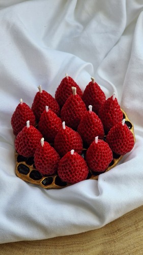 Strawberry shaped candles - strawberry-shaped,
