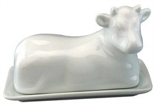 White porcelain cow - white,